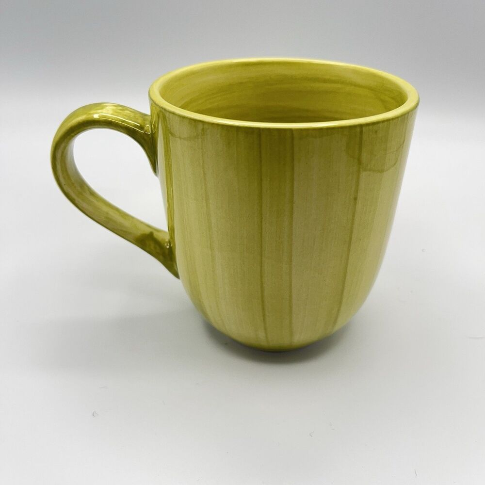 Citrus Grove Brush Stroke Hand Painted Light Green Coffee Mug